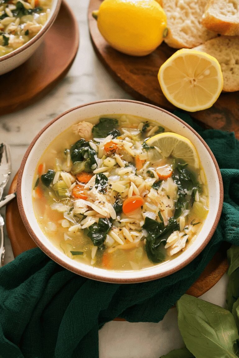 Lemon Chicken Spinach Orzo Soup 42.Png