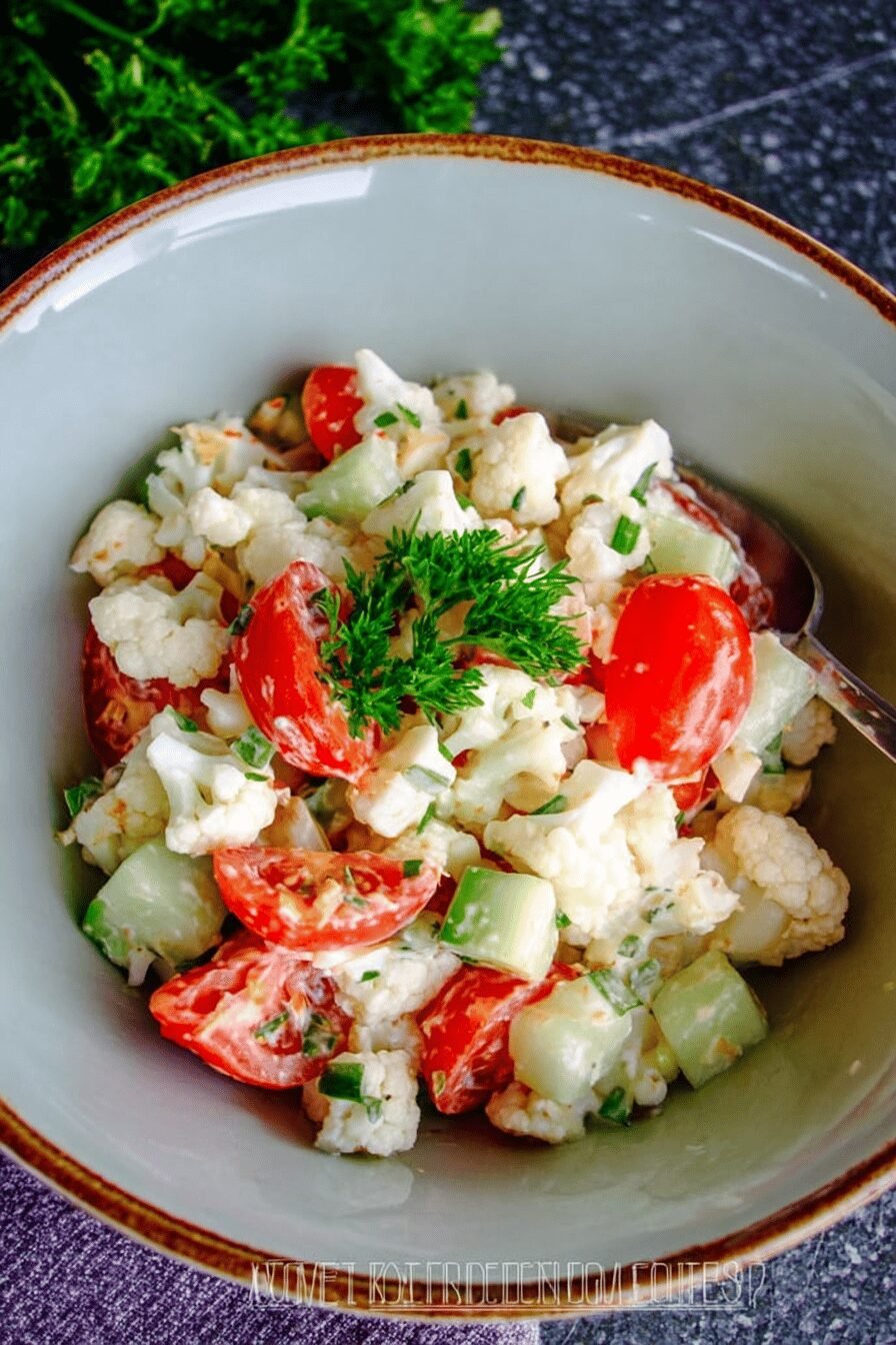 Cauliflower Cucumber Tomato Salad