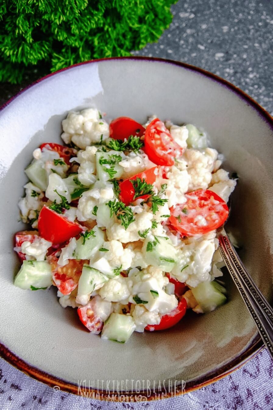 Cauliflower Cucumber Tomato Salad