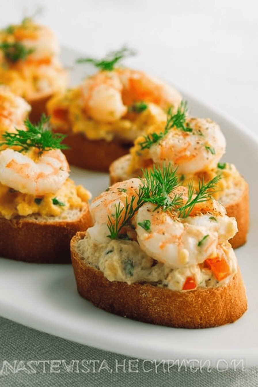 Cheesy Shrimp Tea Sandwiches