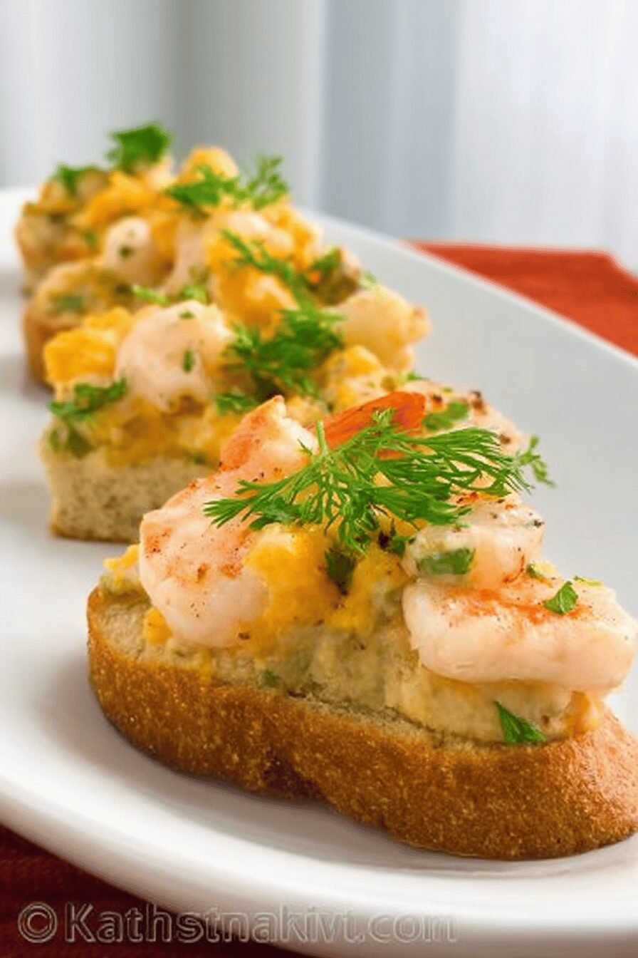 Cheesy Shrimp Tea Sandwiches