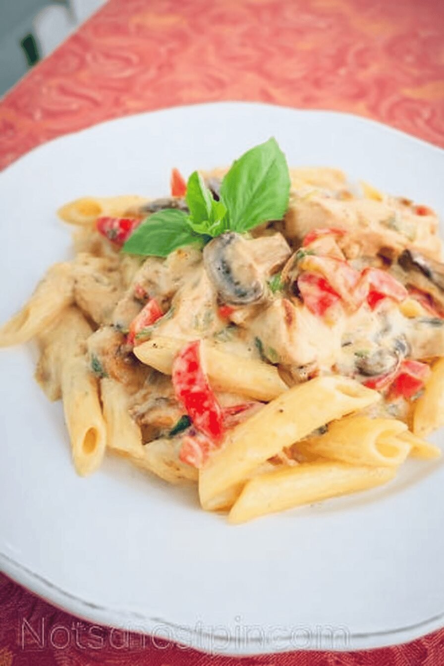 Chicken And Vegetable Penne Alfredo