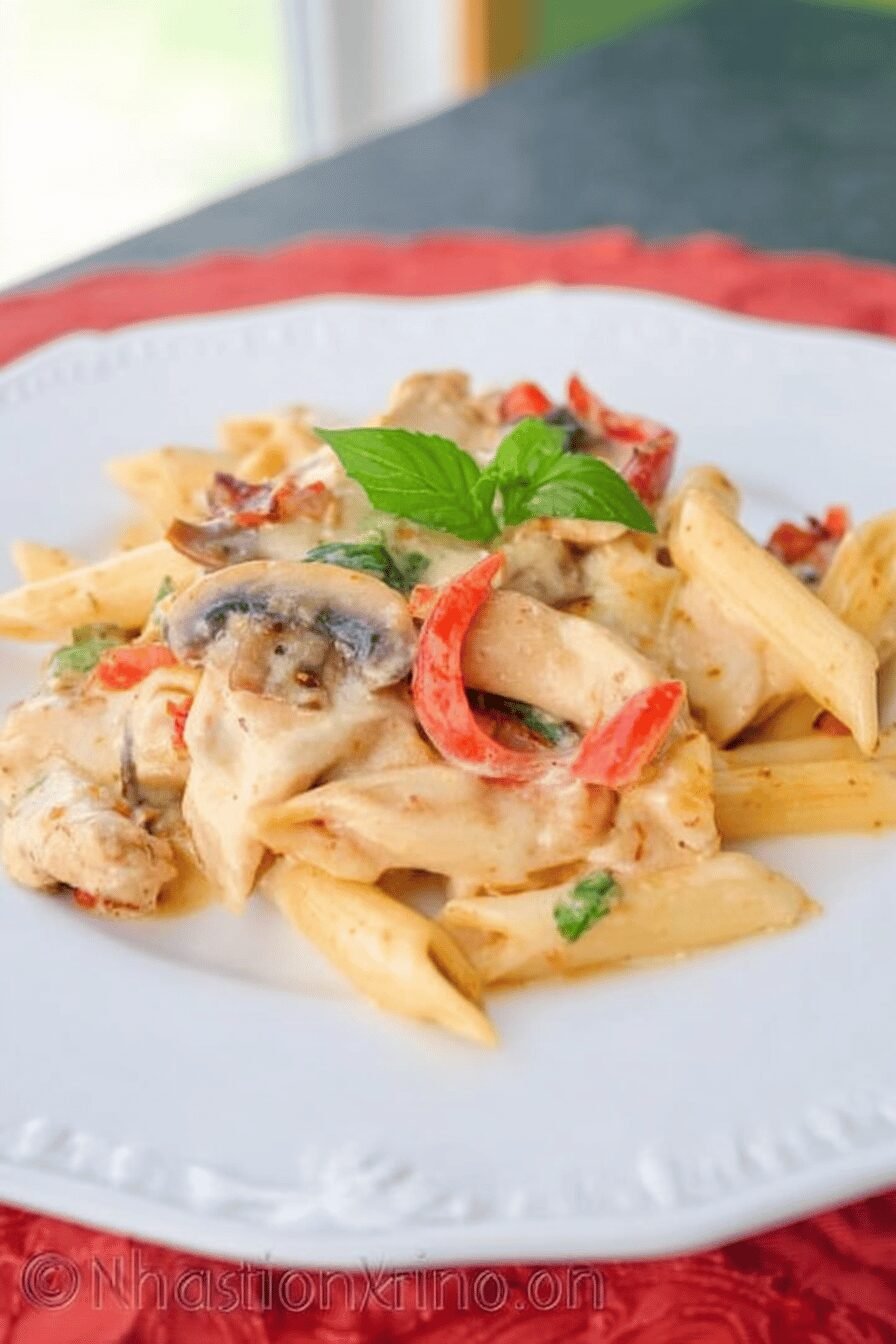 Chicken And Vegetable Penne Alfredo