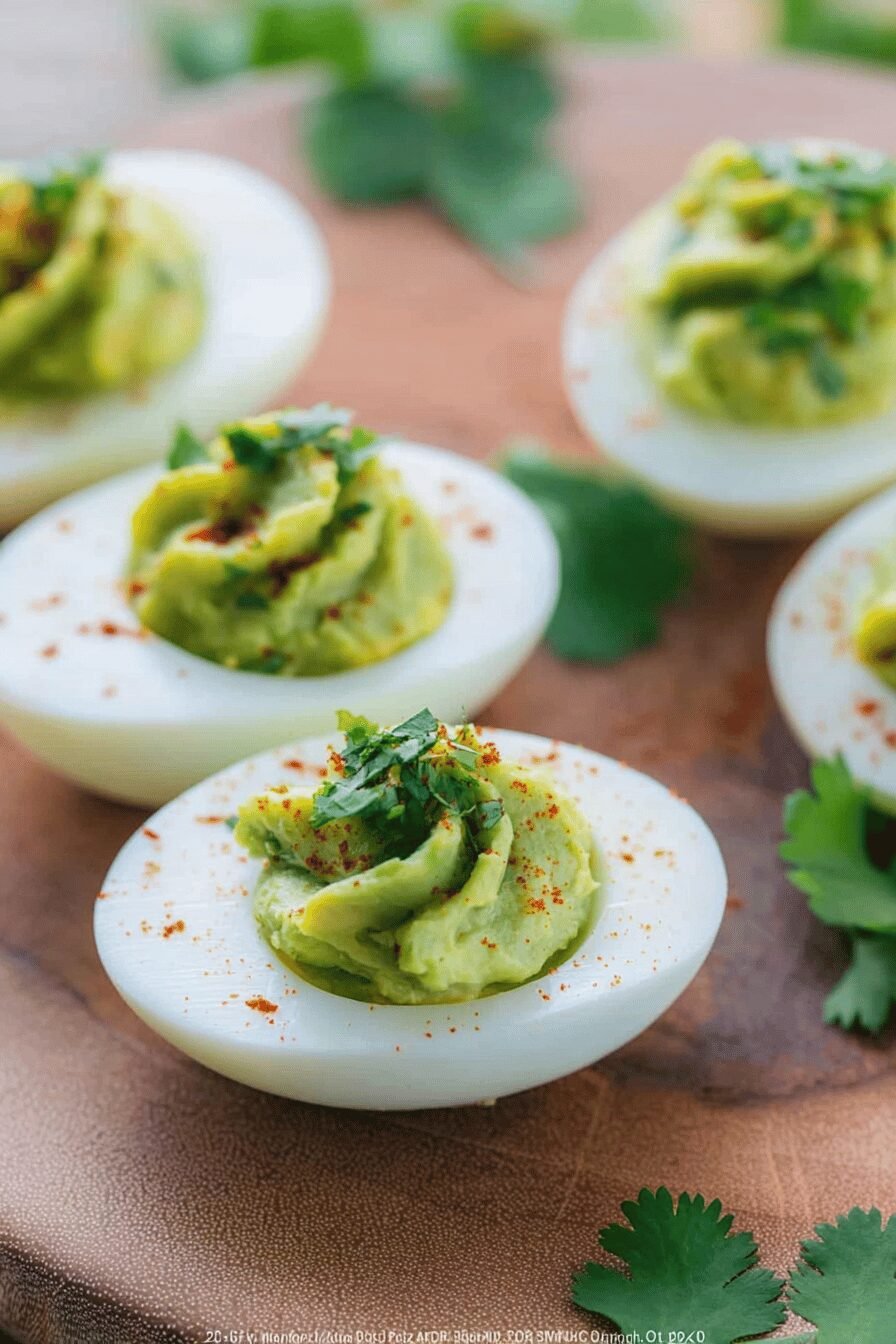 Guacamole Deviled Eggs Recipe With Creamy Avocado Filling 6 Guacamole Stuffed Eggs Recipe