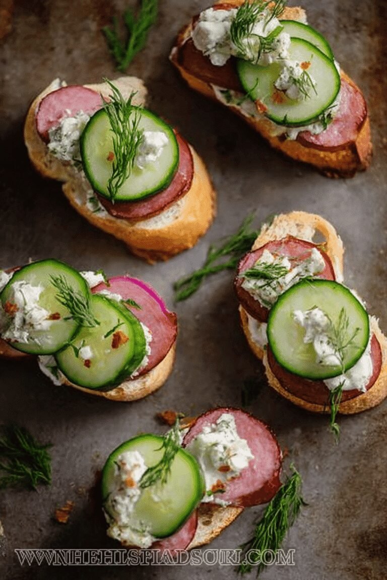 Kielbasa And Cucumber Crostini Canape 46.Png
