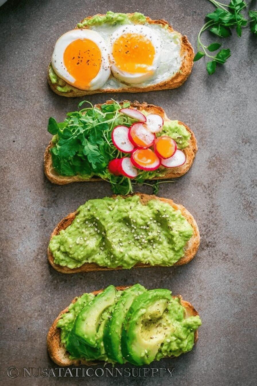 Open Faced Avocado Spread Sandwiches