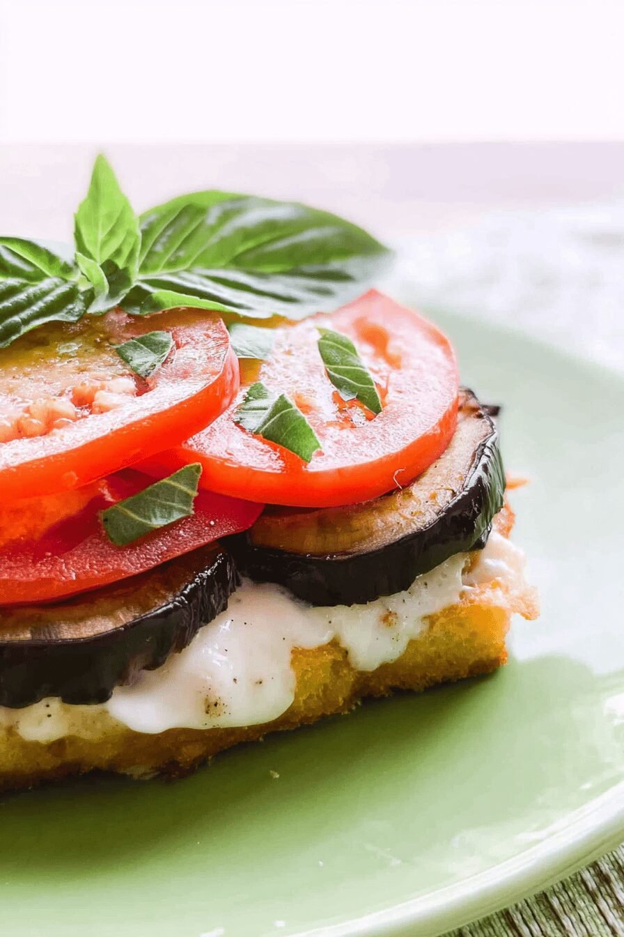 Open Faced Eggplant Sandwich
