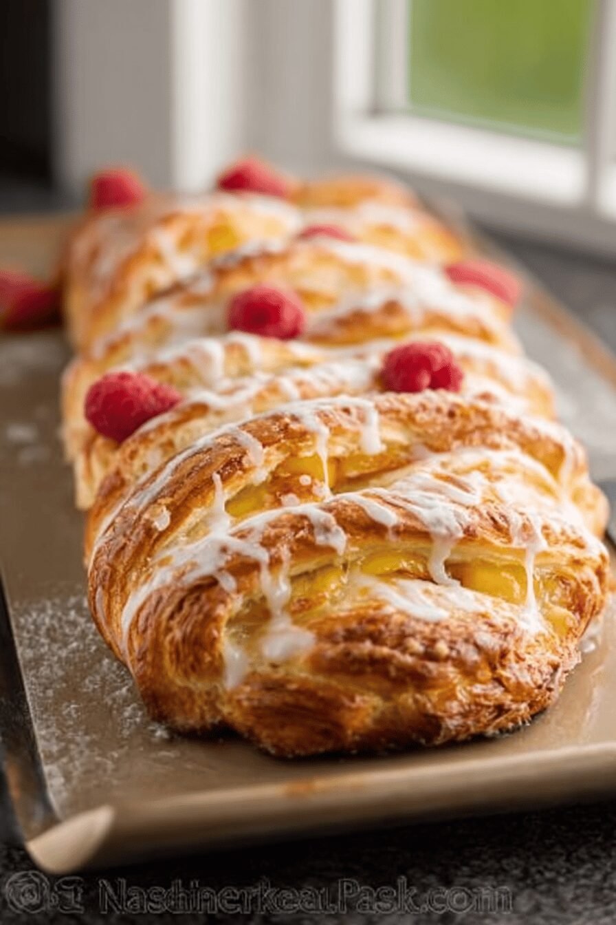 Peach Cream Cheese Braided Danish