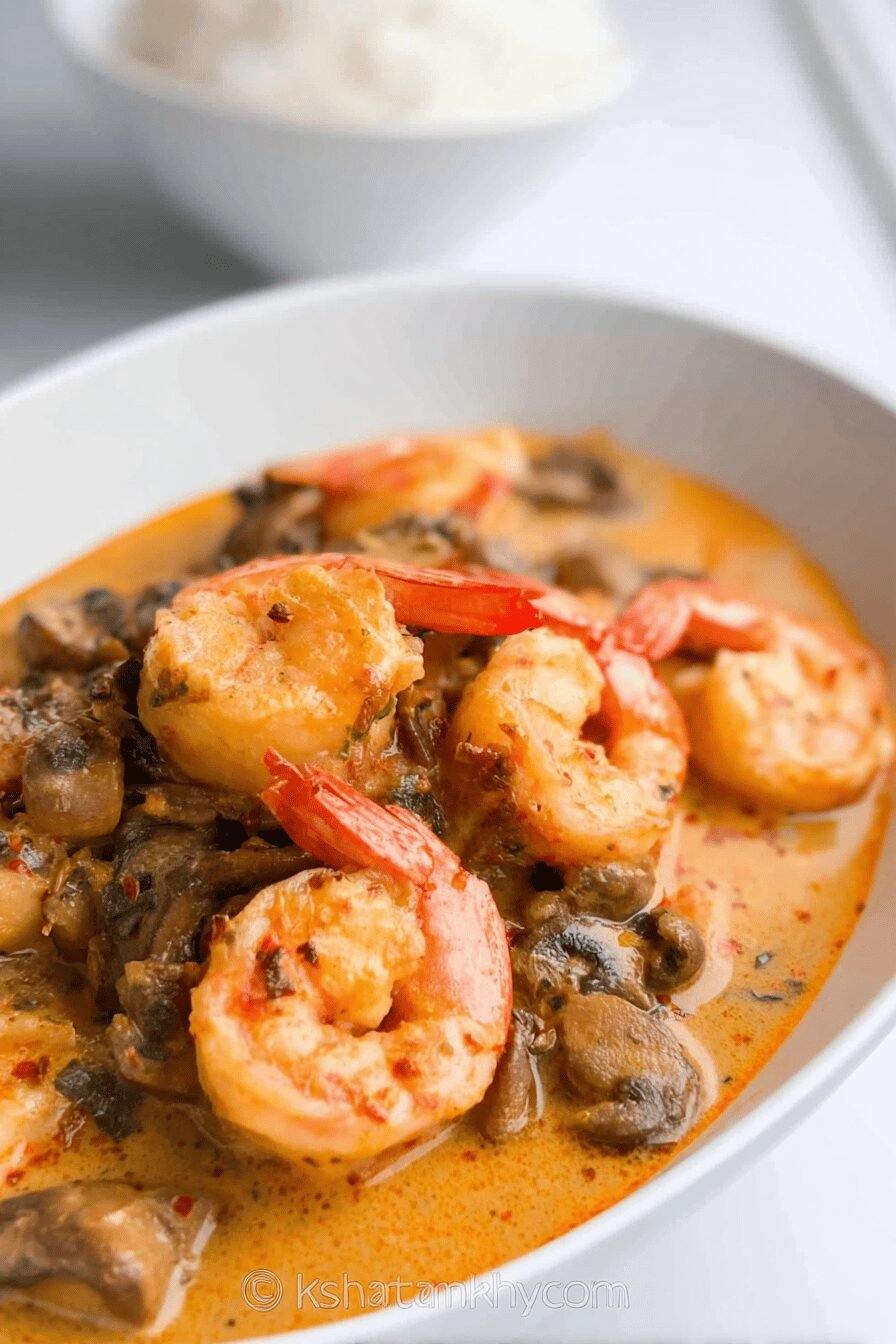 Garlic Shrimp With Creamy Mushroom Sauce Recipe 6 Shrimp And Mushrooms