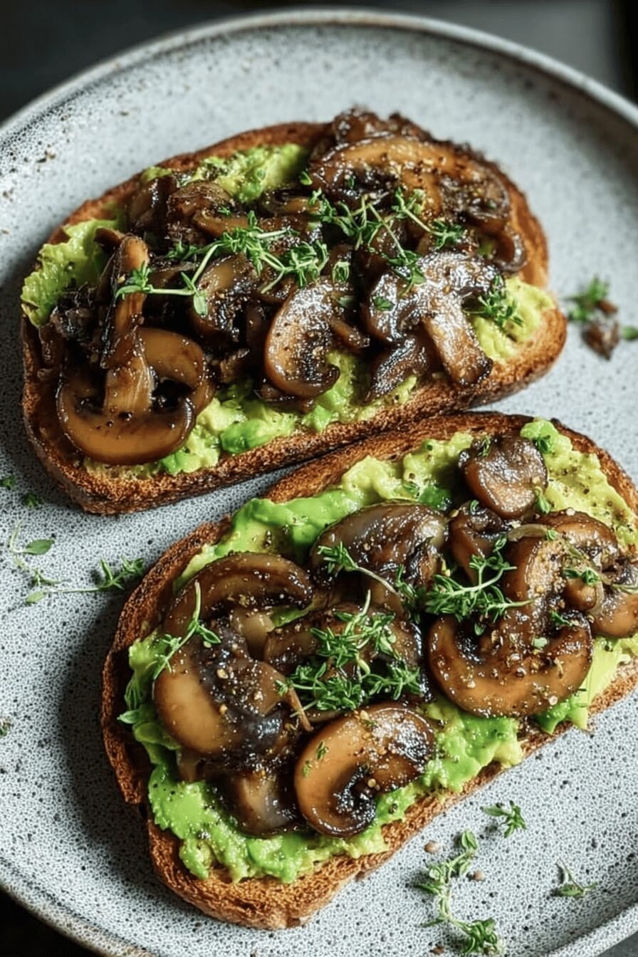 Mushroom Avocado Toast Recipe With Fresh Herbs And Garlic 6 Avocado Garlicky Mushroom Toast
