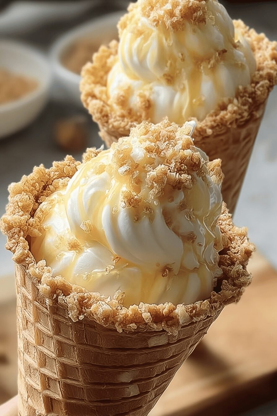 Banana Pudding Cheesecake Cones