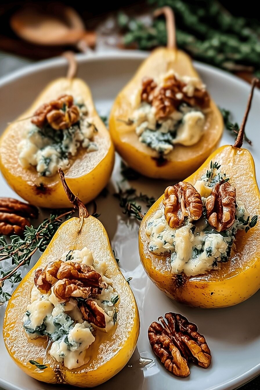 Blue Cheese Stuffed Pears Recipe With Sweet And Savory Flavors 6 Blue Cheese Stuffed Pears
