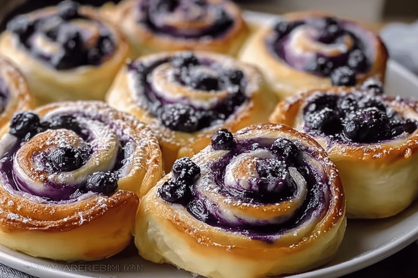 Blueberry Cheesecake Swirl Rolls