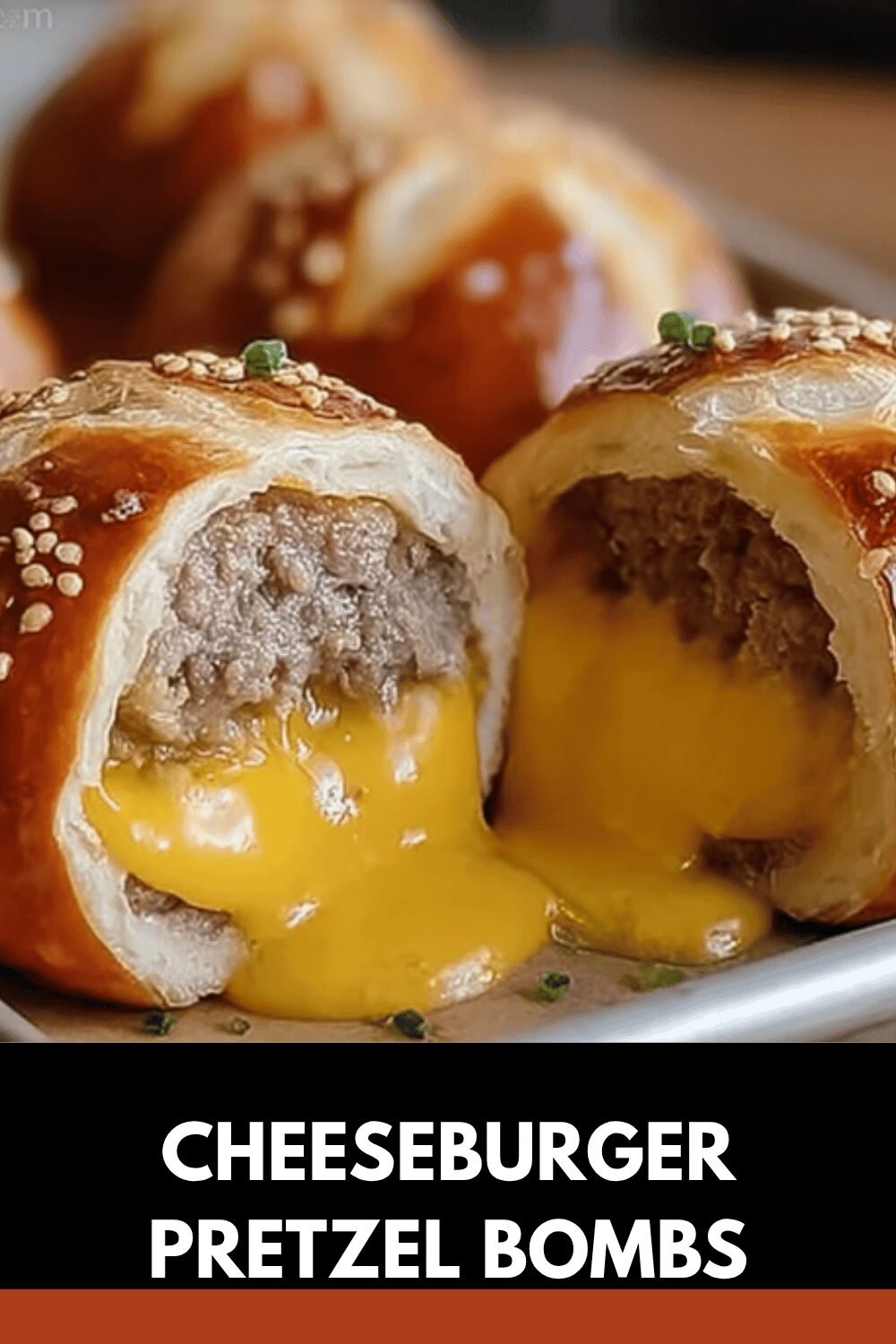 Cheeseburger Pretzel Bombs Recipe With Savory Melted Cheese Filling 7 Cheeseburger Pretzel Bombs