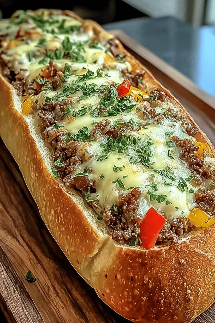 Cheesesteak Stuffed Garlic Loaf