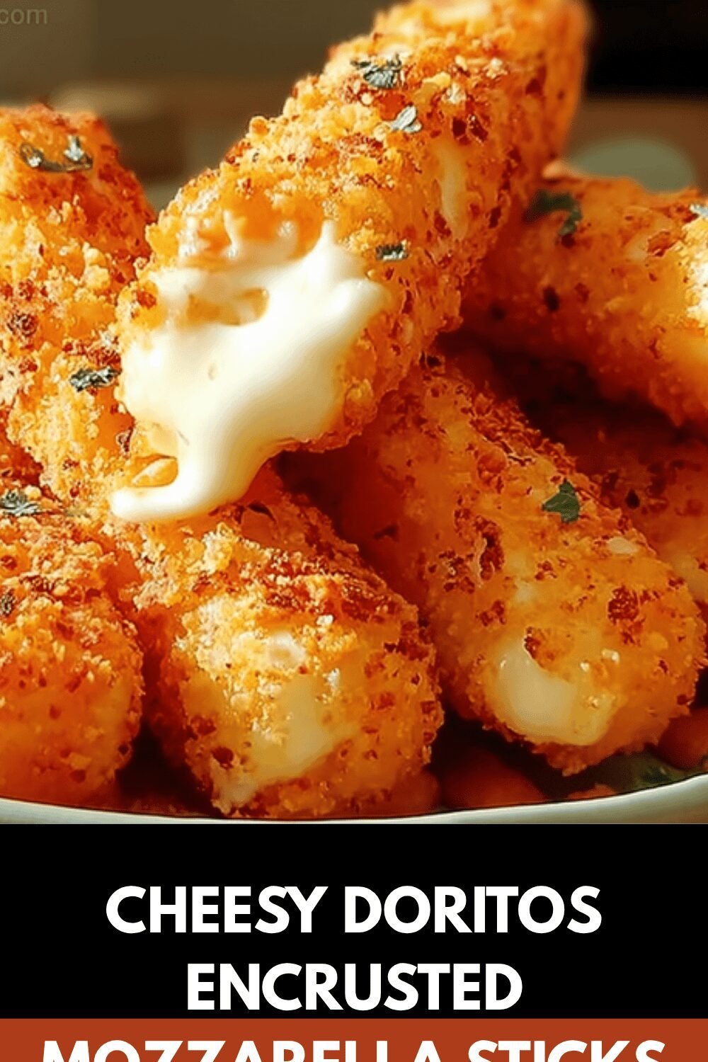 Cheesy Doritos Encrusted Mozzarella Sticks