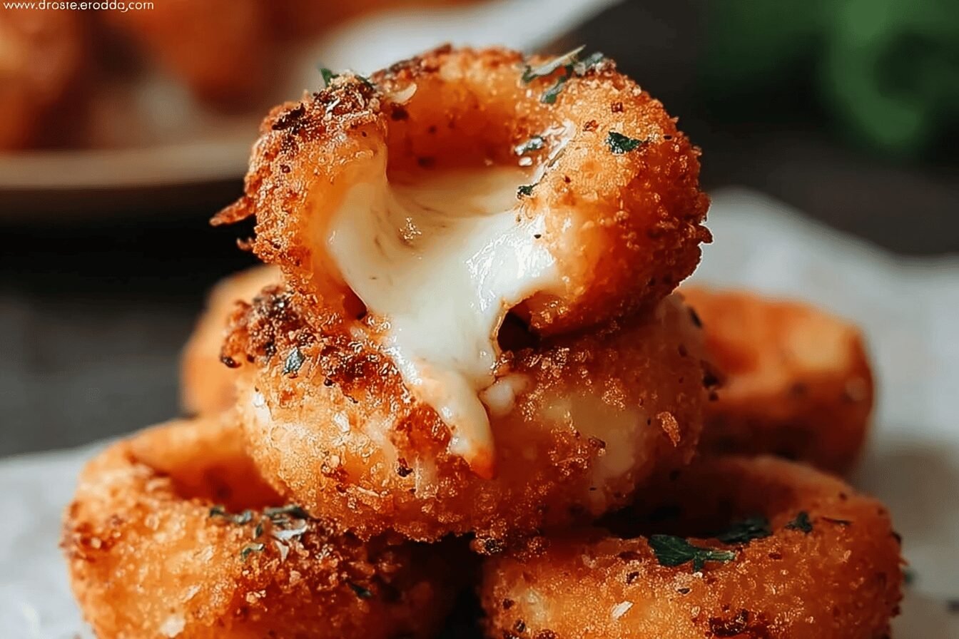 Cheesy Stuffed Mozzarella Onion Rings