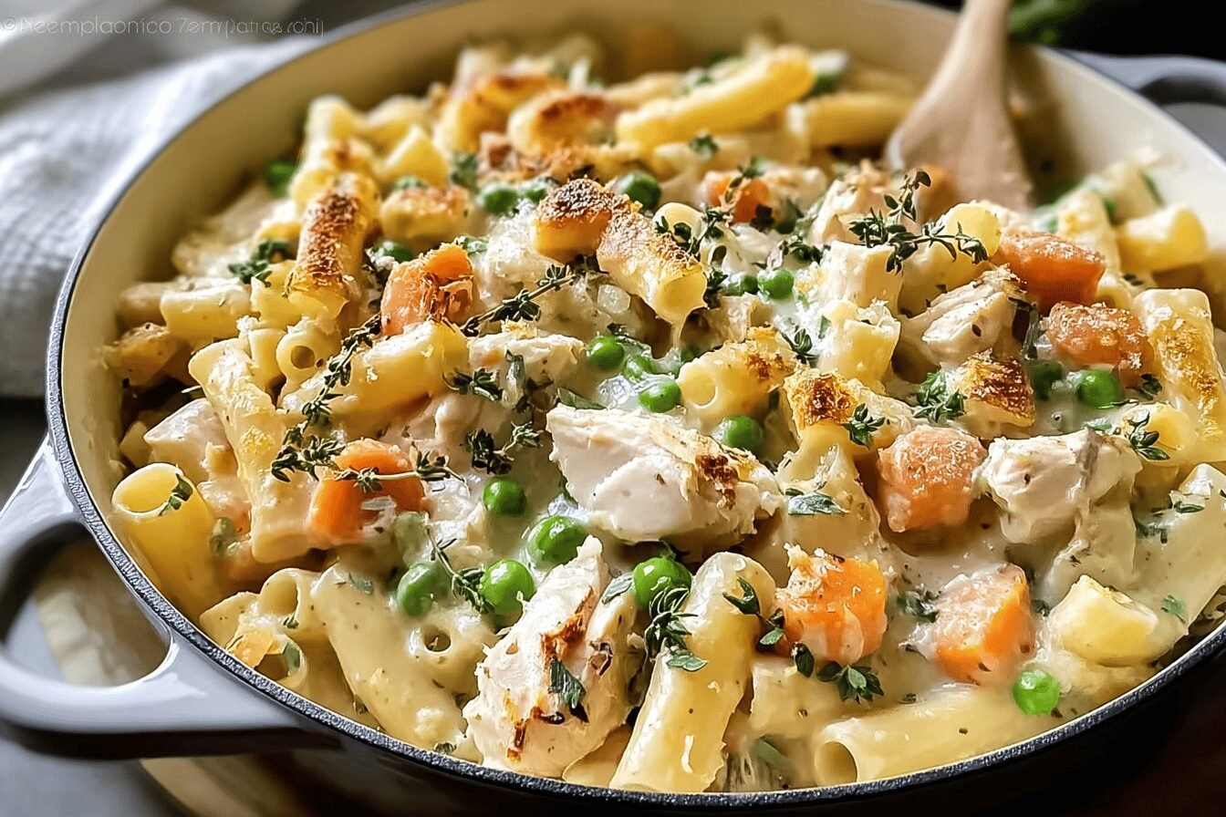 Chicken Pot Pie Pasta Recipe With Creamy Sauce And Tender Chicken 6 Chicken Pot Pie Pasta