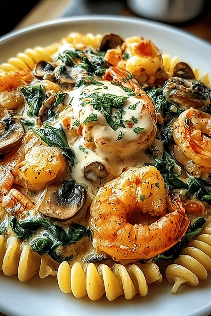 Creamy Spinach And Mushroom Shrimp Skillet Recipe 6 Creamy Spinach Mushroom Shrimp