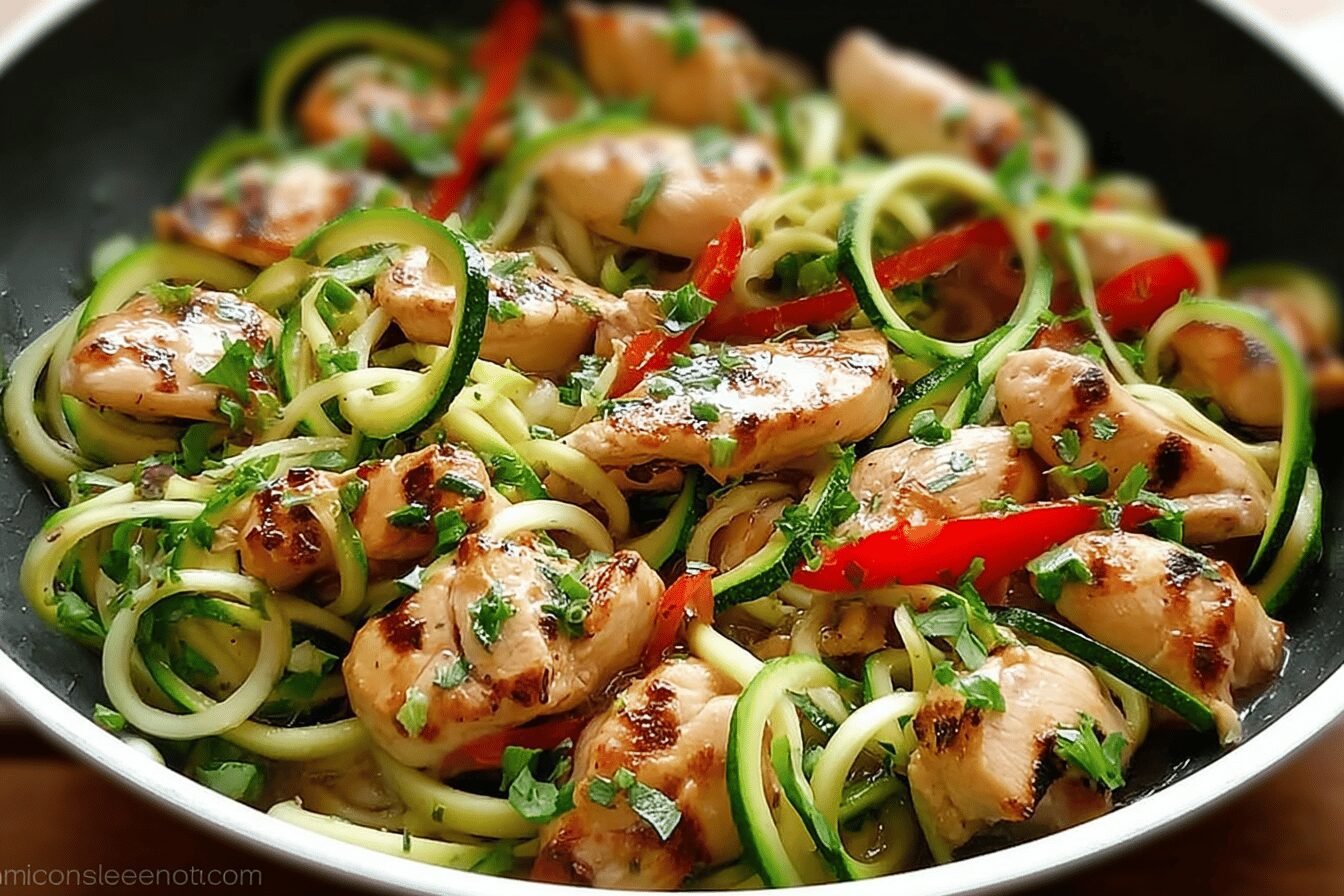 Chicken Zucchini Noodle Stir Fry Recipe For Quick Healthy Meals 6 Garlic Chicken Zucchini Noodles Stir Fry