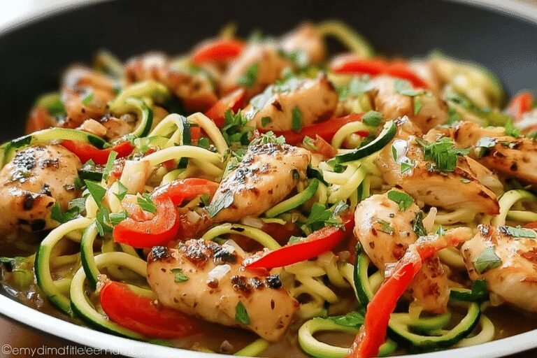 Garlic Chicken Zucchini Noodles Stir Fry 7.Png
