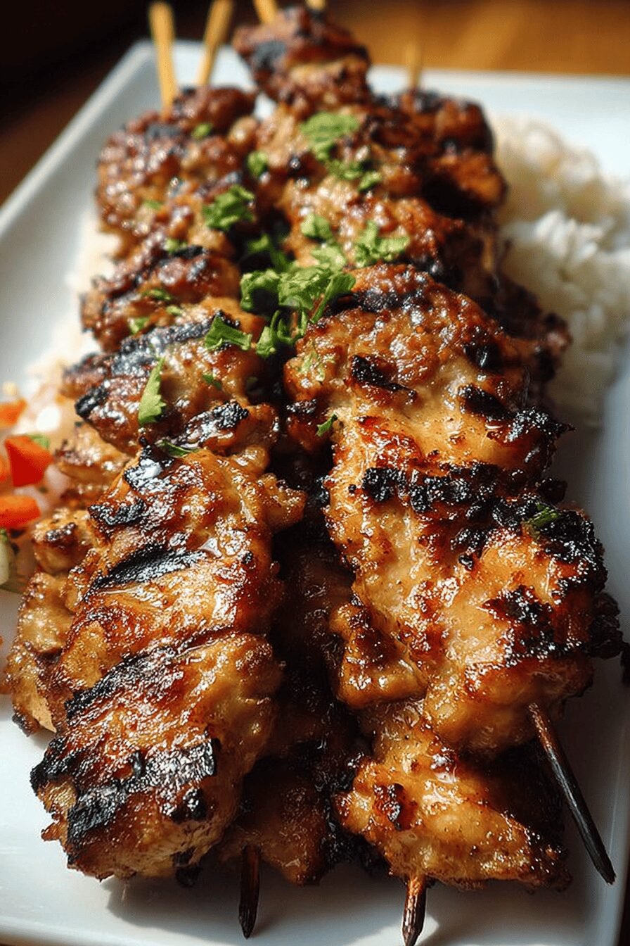 Grilled Thai Coconut Chicken Skewers With Aromatic Spices And Tangy Marinade 6 Grilled Thai Coconut Chicken