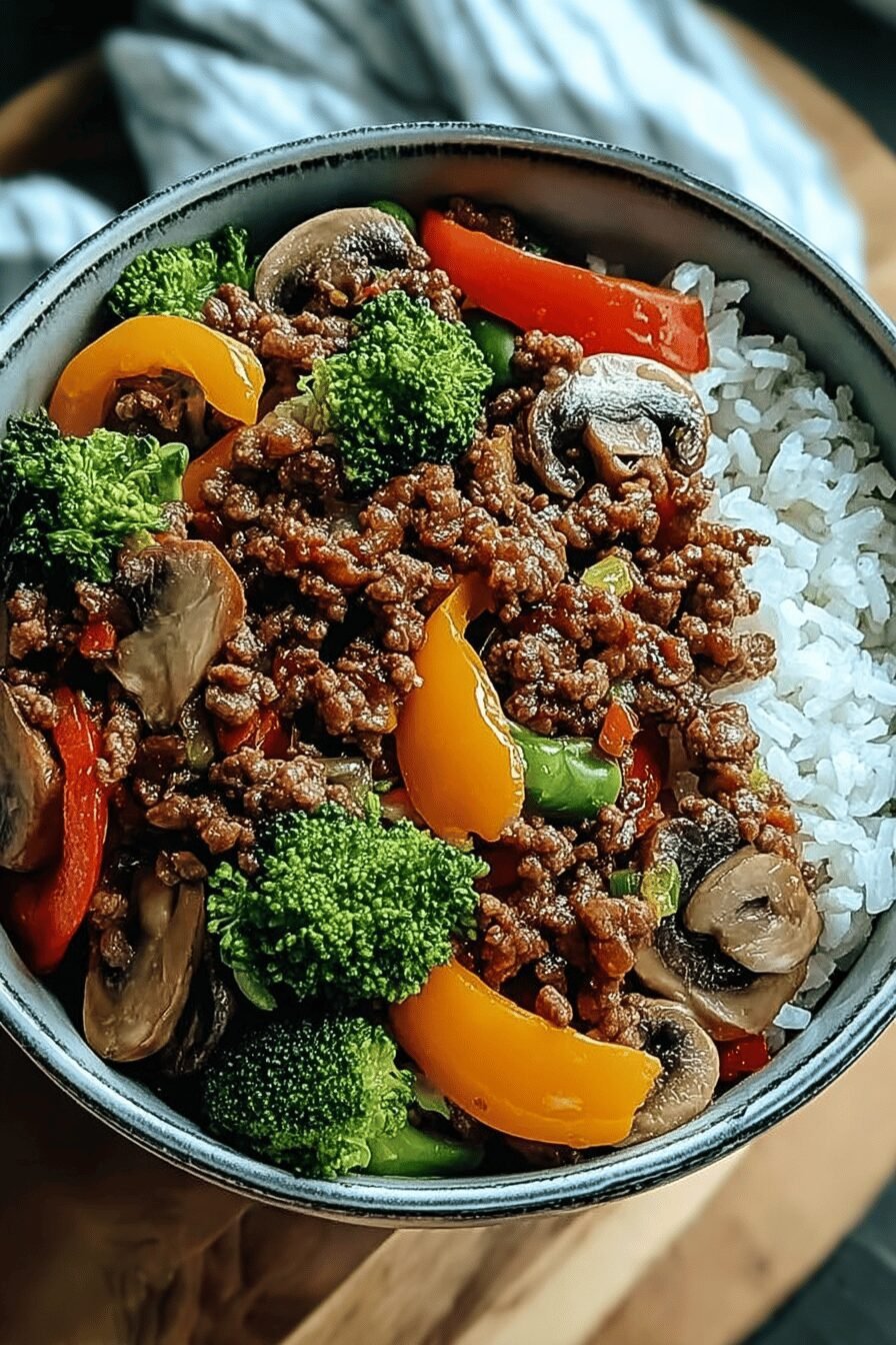 Ground Beef Veggie Bowl