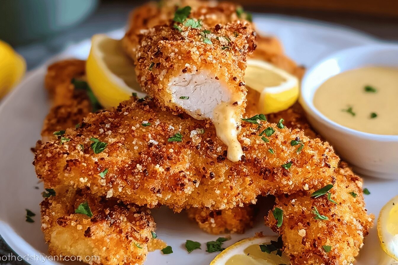 Crispy Chicken Tenders Recipe For Perfectly Cooked Golden Bites 6 Lemon Garlic Parmesan Chicken Tenders
