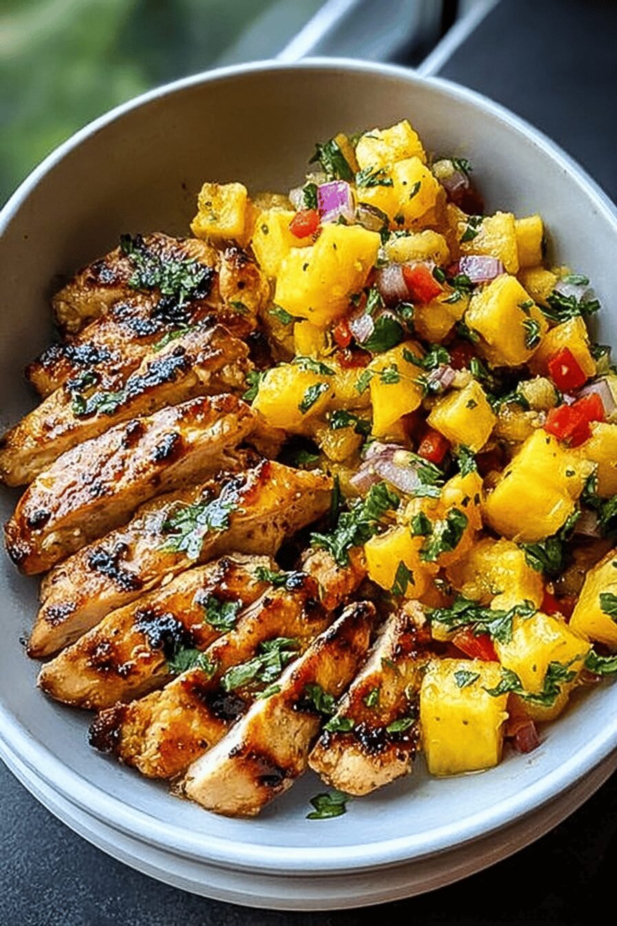 Lemon Ginger Chicken With Fresh Pineapple Mango Salsa Recipe 6 Lemon Ginger Chicken Pineapple Salsa