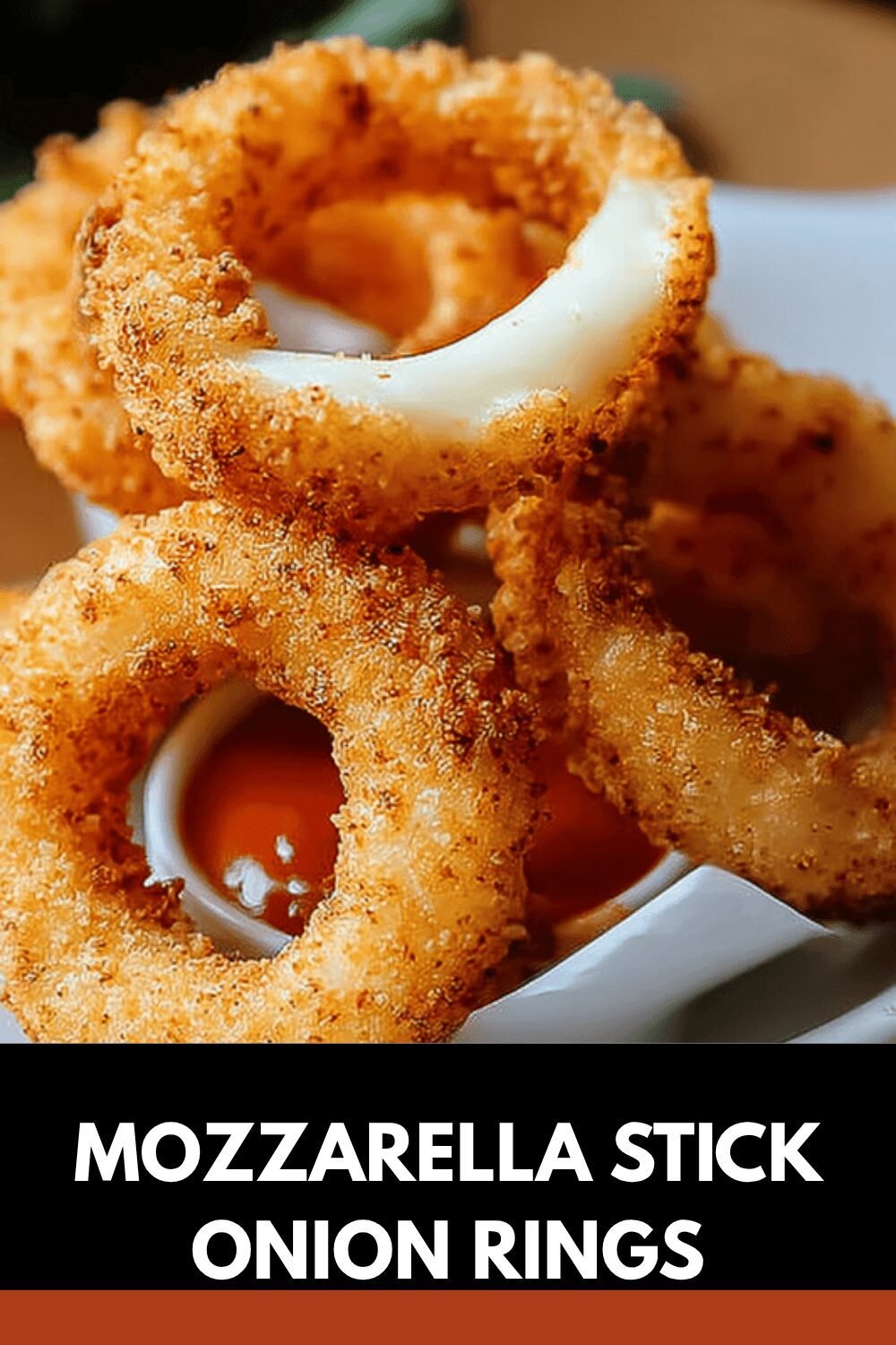 Mozzarella Onion Rings Recipe With Crispy Golden Coating 7 Mozzarella Stick Onion Rings