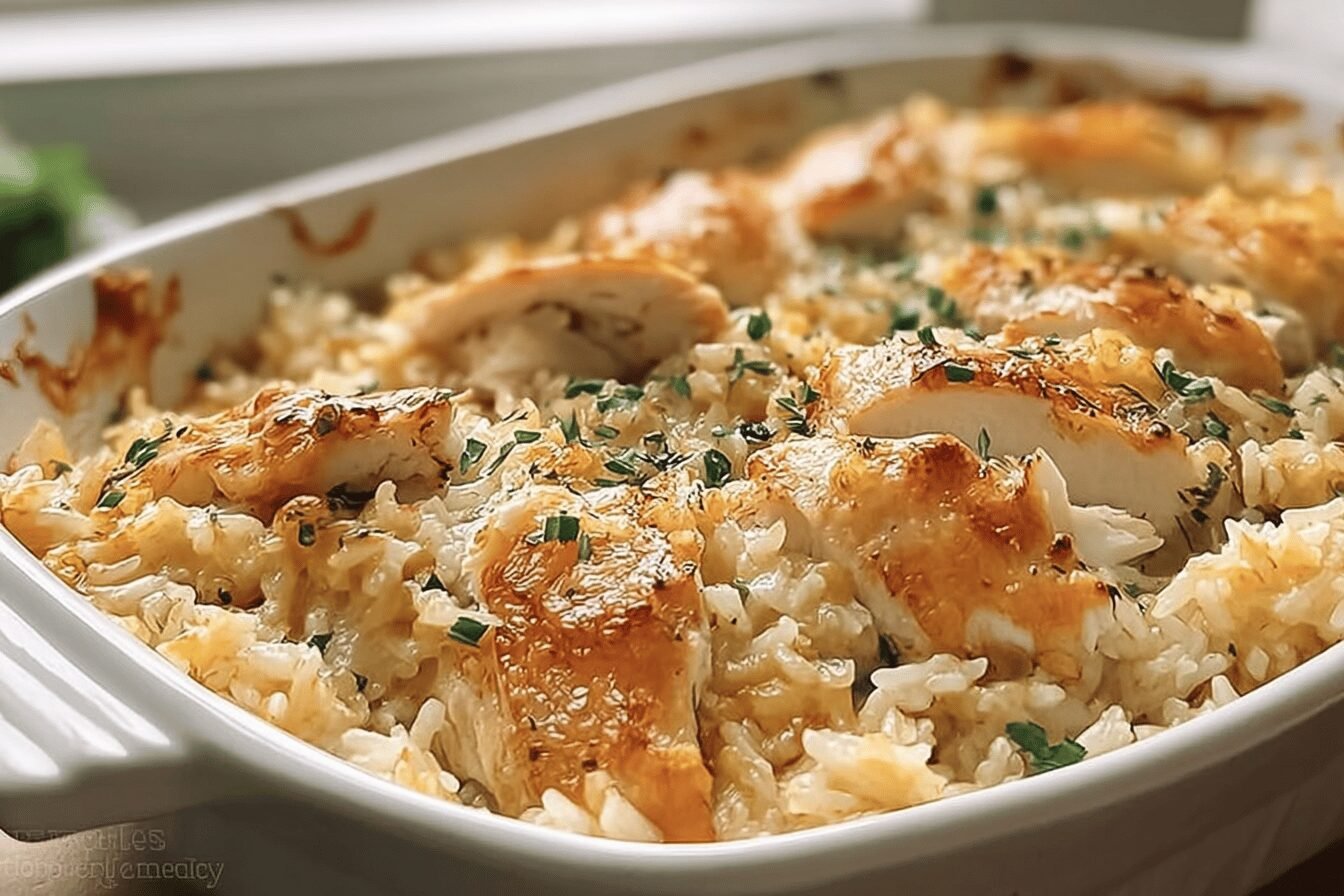 No Peek Chicken Rice Casserole