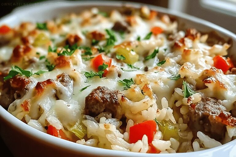 Philly Cheesesteak Alfredo Rice Casserole 9.Png