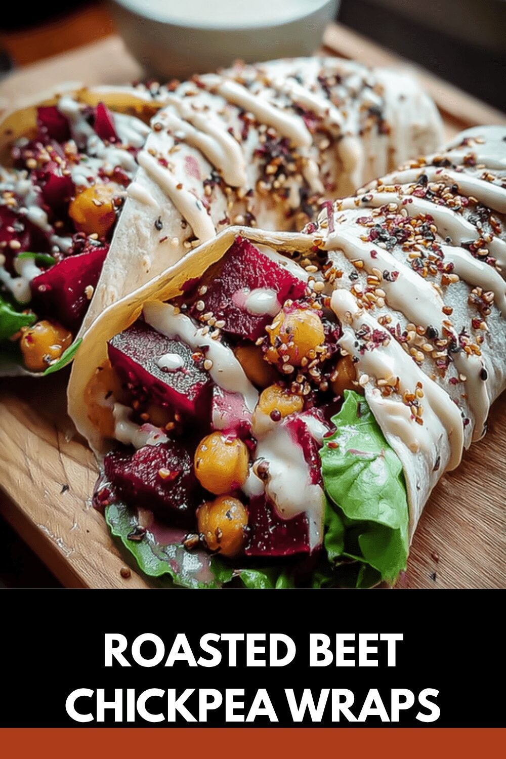 Roasted Beet Chickpea Wraps