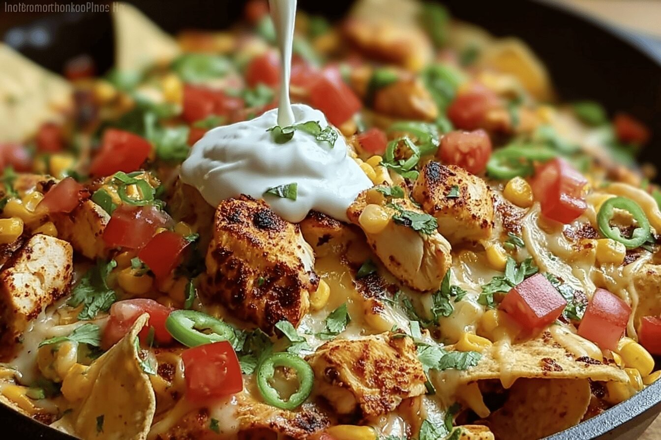 Spicy Cheesy Blackened Chicken Nachos