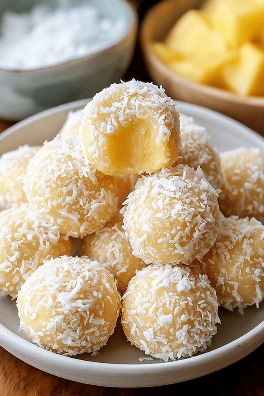 Tropical Pineapple Coconut Balls Recipe With Sweet And Chewy Flavors 6 Tropical Pineapple Coconut Balls