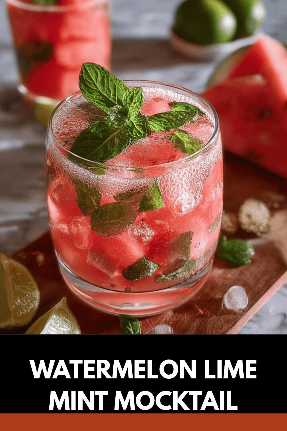 Watermelon Lime Mint Mocktail
