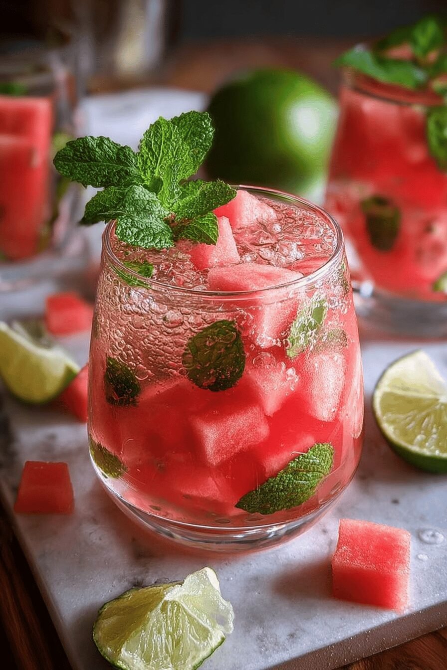 Watermelon Lime Mint Mocktail