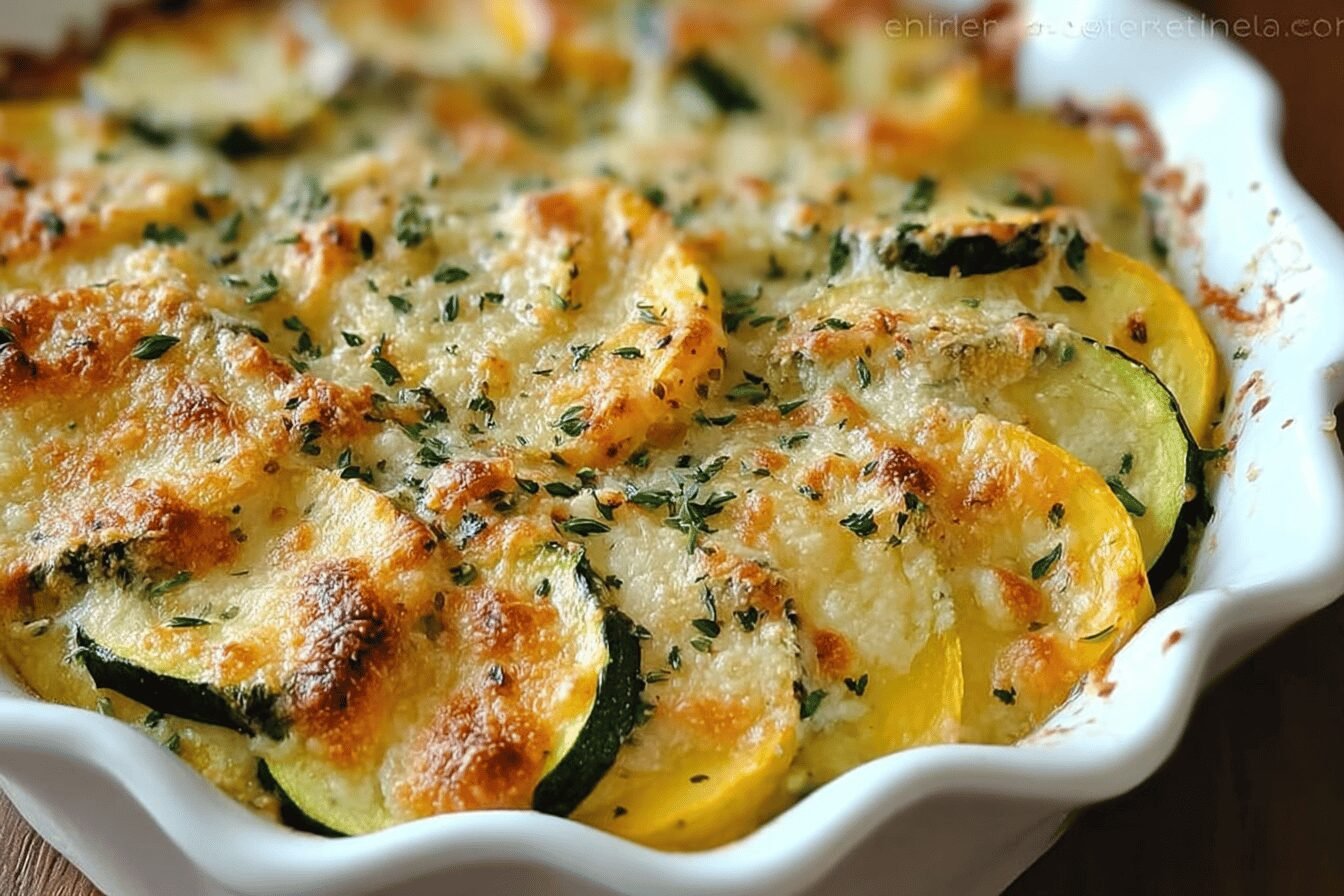 Zucchini Yellow Squash Au Gratin