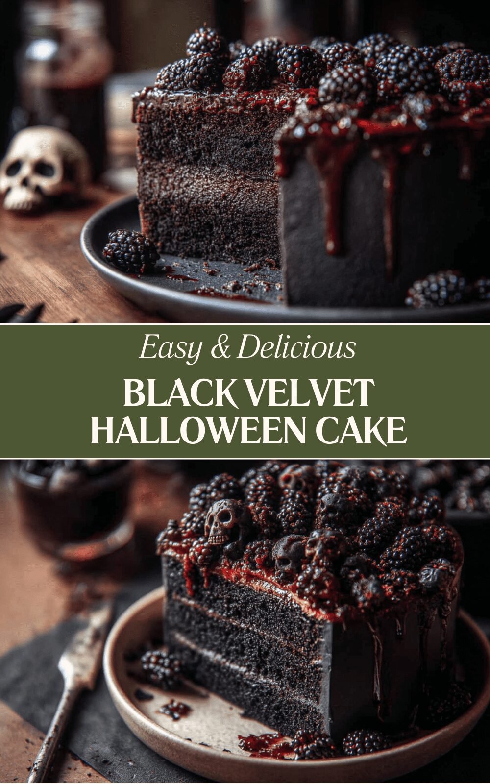 Black Velvet Halloween Cake