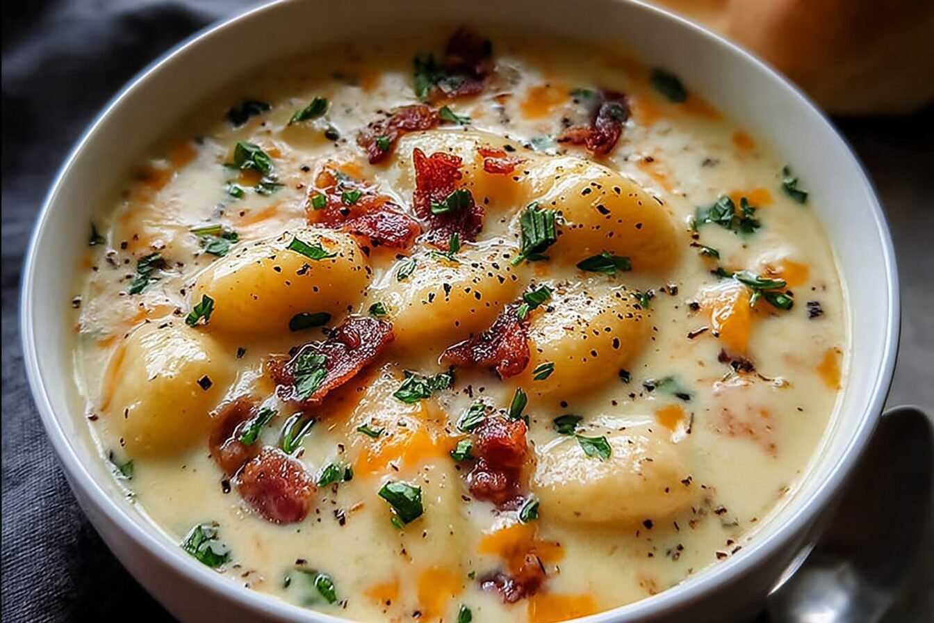 Cheddar Gnocchi Soup