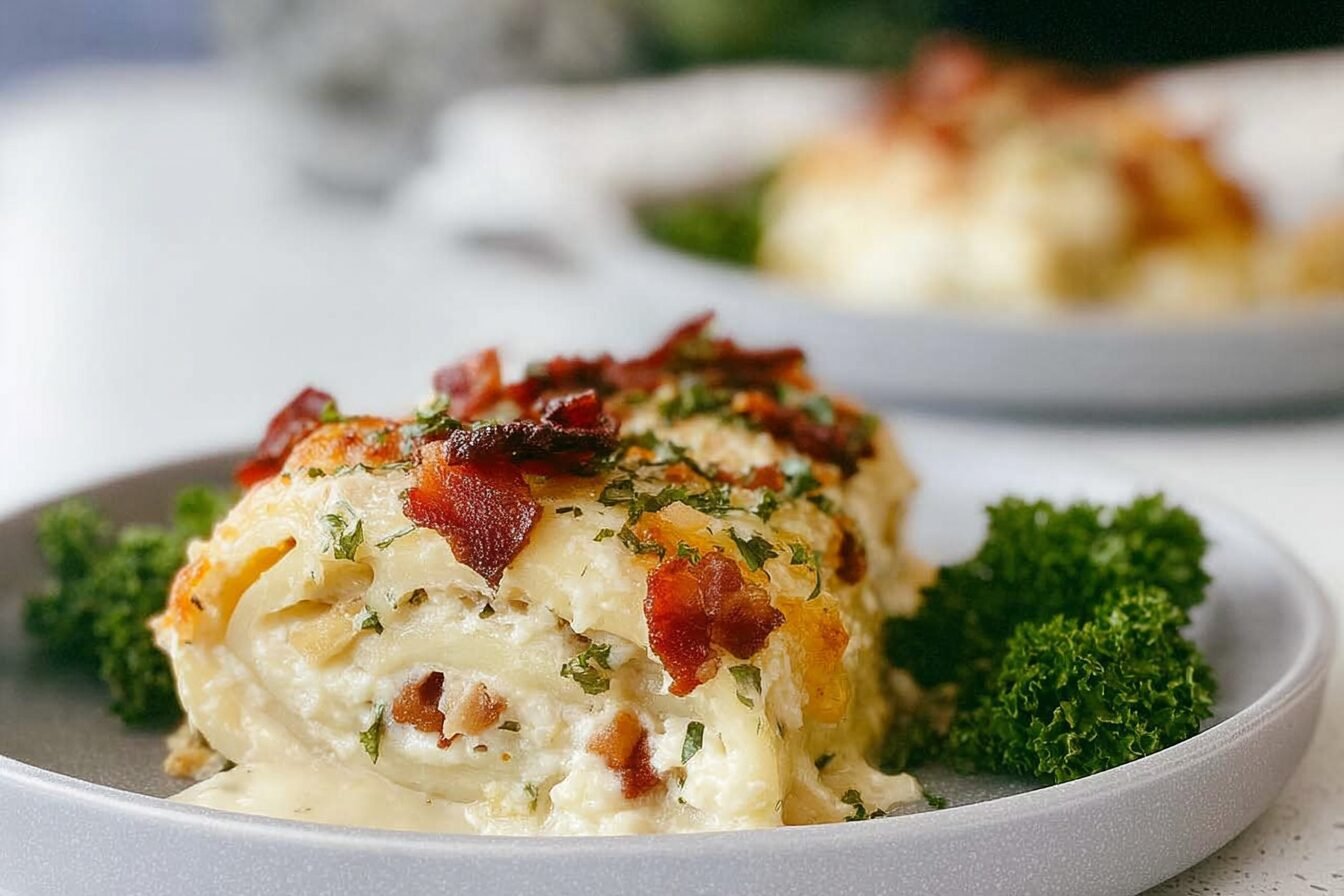 Chicken Bacon Garlic Alfredo Roll Ups Simple Recipe 6 Chicken Bacon Garlic Alfredo Roll Ups