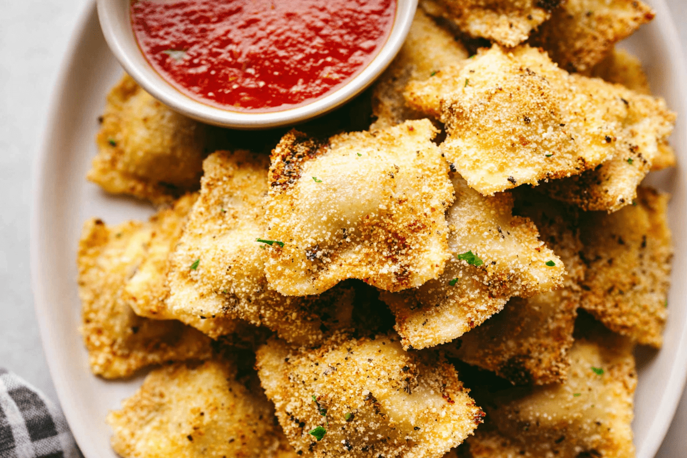 Crispy Baked Parmesan Ravioli