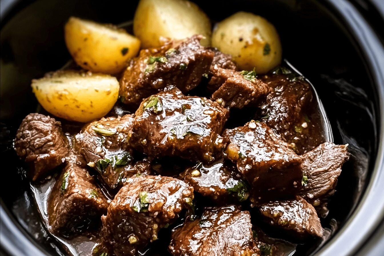 Crockpot Garlic Butter Beef Bites