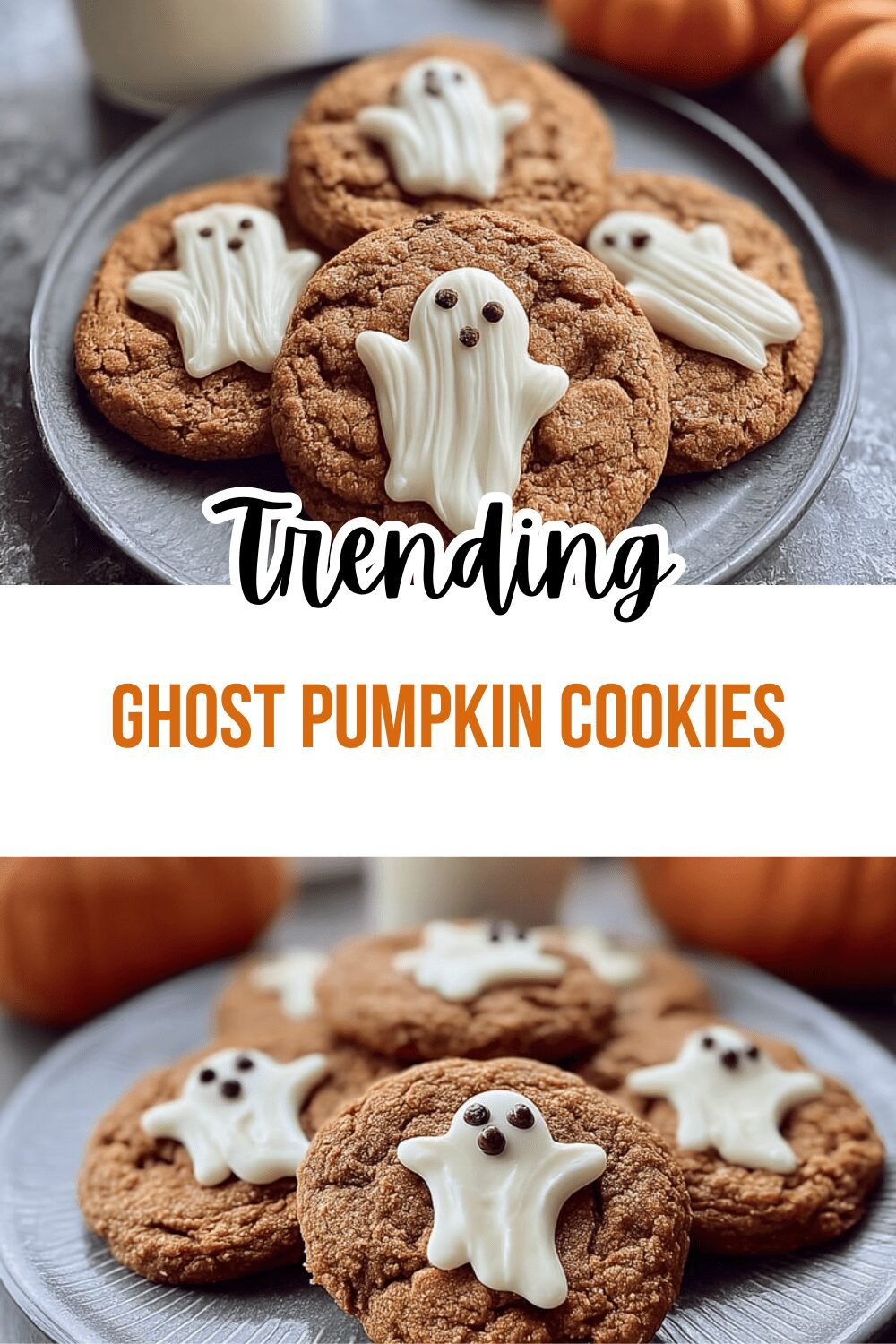 Pumpkin Cookies With Brown Butter And Spooky Ghost Decorations 7 Ghost Pumpkin Cookies