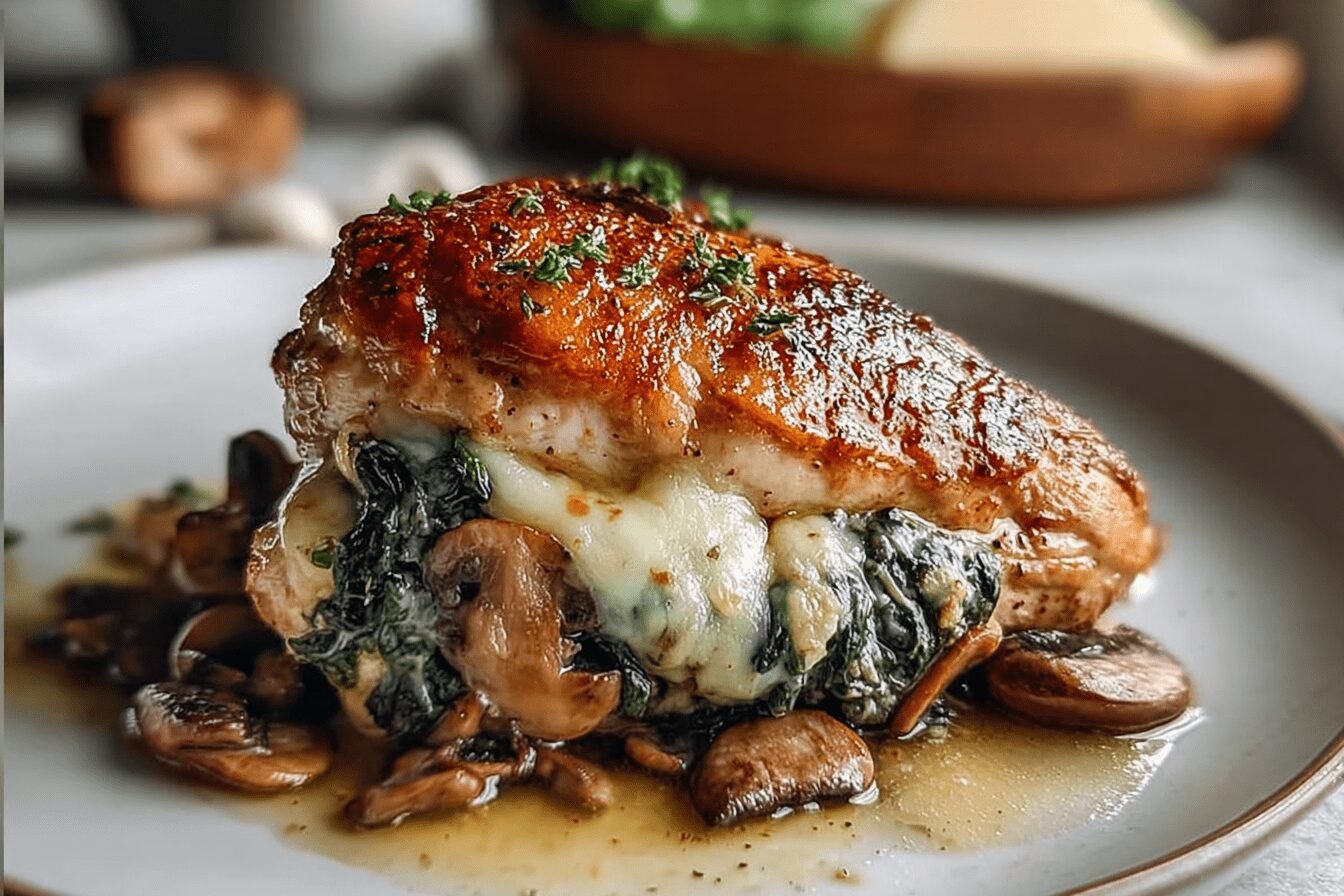 Mushroom Stuffed Chicken Breast
