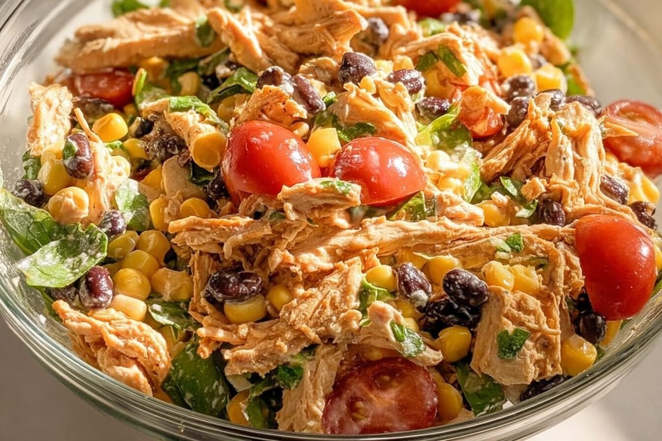 Southwestern Chicken Salad With Fresh Veggies And Zesty Dressing 6 Southwest Chicken Salad