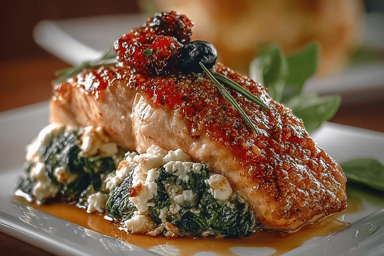 Spinach And Feta Stuffed Salmon Recipe For A Flavorful Dinner 6 Stuffed Salmon Spinach Feta
