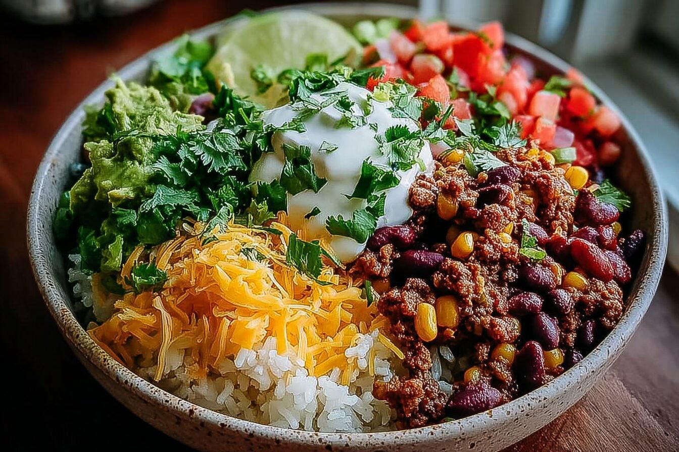 Taco Rice Bowl Recipe With Flavorful Spices And Fresh Ingredients 6 Taco Rice Bowl