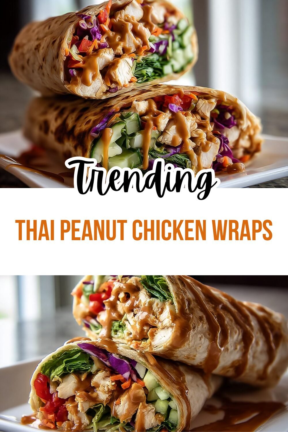Thai Peanut Chicken Wraps