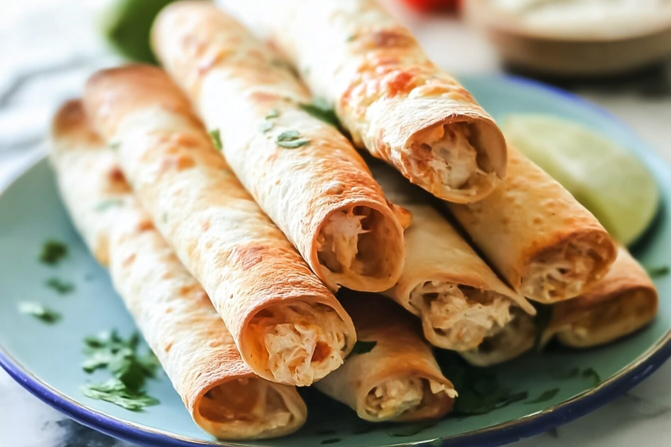 Baked Creamy Chicken Taquitos With Cheese And Spices Recipe 6 Baked Creamy Chicken Taquitos